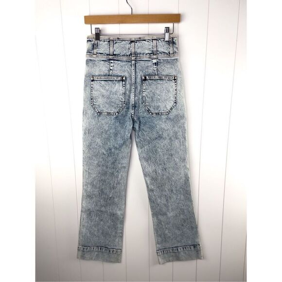 Ulla Johnson Ellis Acid Wash Wide Jeans Light Wash Size 6 Cropped - Picture 11 of 15